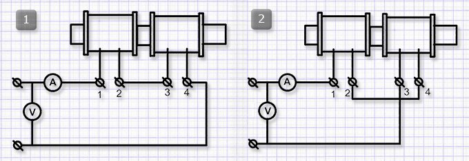 Встречные и согласные схемы соединения катушек