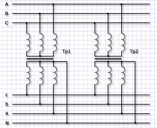 Схема параллельного подключения трансформаторов