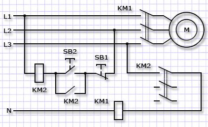 Схема защиты электродвигателя при неполнофазном режиме работы